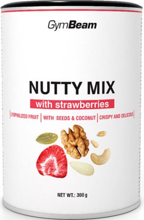 GymBeam Nutty Mix with Strawberries mieszanka orzechów z owocami
