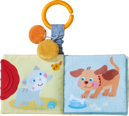 Haba Buggy Book Pets livro contrastante educativo com mordedor