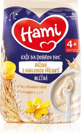 Hami Kaše na Dobrou Noc Rýžová s vanilkovou příchutí mléčná kaše