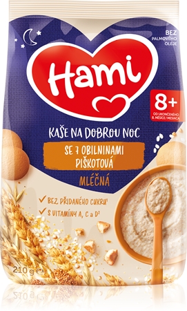Hami Kaše na Dobrou Noc se 7 Obilninami Piškotová mléčná kaše