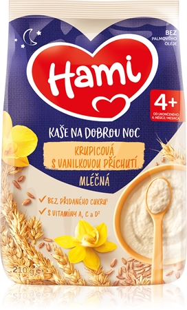 Hami Kaše na Dobrou Noc Krupicová s Vanilkovou Příchutí mléčná kaše