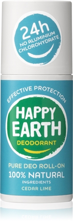 Happy Earth 100% Natural Deodorant Roll-On Cedar Lime desodorante roll-on