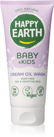 Happy Earth 100% Natural Cream Oil Wash for Baby & Kids mosóolaj száraz és érzékeny bőrre
