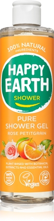 Happy Earth 100% Natural Shower Gel Rose Petitgrain dušo želė
