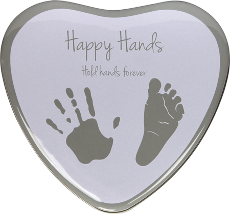 Happy Hands 2D Heart Silver/White sada na otisk miminka