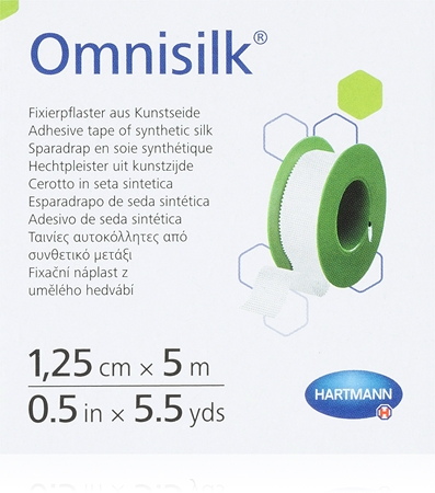 Omnisilk Patch of white silk 1.25cmx5m plaster