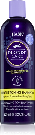 HASK Blonde Care Purple Shampoo violettes Shampoo neutralisiert gelbe Verfärbungen