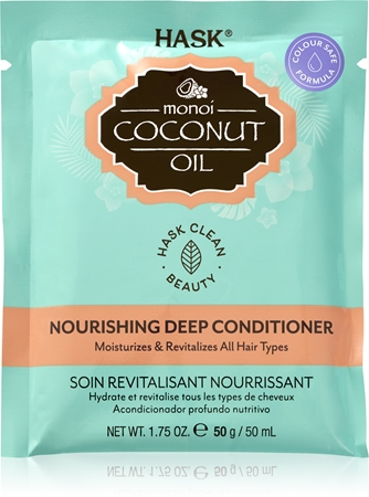 HASK Monoi Coconut Oil Återvitaliserande balsam för glansigt och mjukt hår
