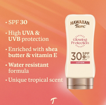 Hawaiian Tropic Glowing Protection Sunscreen Lotion Solbrunende mælk SPF 30