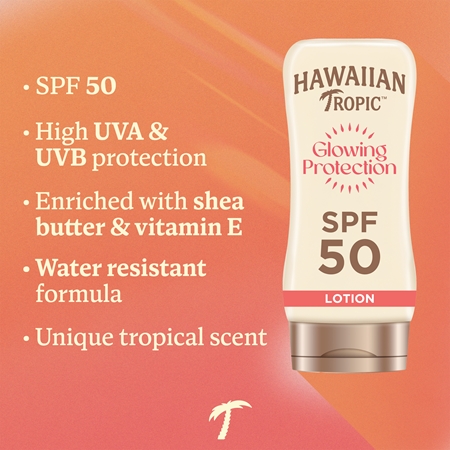Hawaiian Tropic Glowing Protection Sunscreen Lotion Sun Body Lotion SPF 50