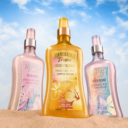 Hawaiian Tropic Perfumes Golden Paradise Shimmer Body Spray with glitter for women