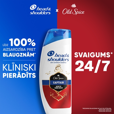 Head & Shoulders Old Spice Captain Pretblaugznu šampūns