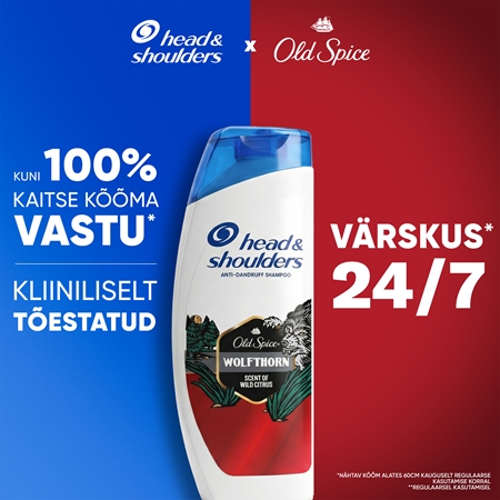 Head & Shoulders Old Spice Wolfthorn Kõõmavastane šampoon