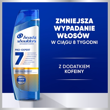Head & Shoulders Pro-Expert 7 Hair Fall Defense szampon przeciwłupieżowy i przeciw wypadaniu włosów z kofeiną