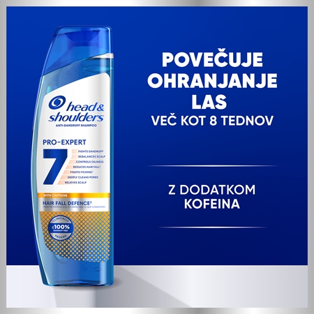 Head & Shoulders Pro-Expert 7 Hair Fall Defense šampon proti prhljaju in izpadanju las s kofeinom