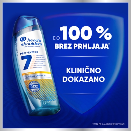 Head & Shoulders Pro-Expert 7 Hair Fall Defense šampon proti prhljaju in izpadanju las s kofeinom