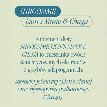 Health Labs Care ShroomMe Lion’s Mane & Chaga proszek dla poprawy koncentracji i pamięci