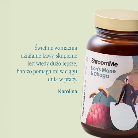 Health Labs Care ShroomMe Lion’s Mane & Chaga proszek dla poprawy koncentracji i pamięci