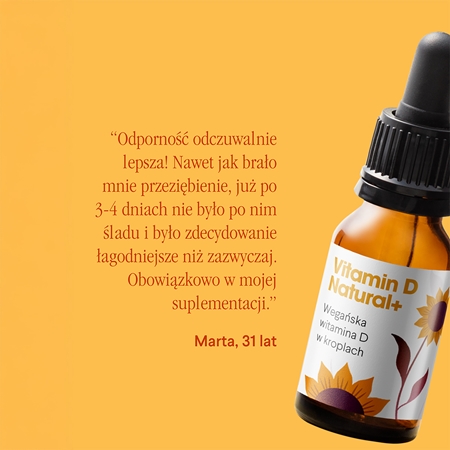 Health Labs Care Vitamin D Natural+ krople dla prawidłowego funkcjonowania układu odpornościowego, stanu kości i pracy mięśni