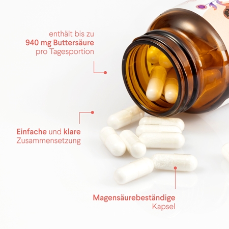 Health Labs Care GutMe Natriumbutyrat Kapseln mit hohem Gehalt an Buttersäure, magensäureresistent