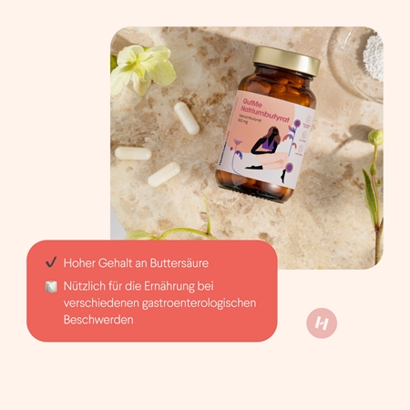 Health Labs Care GutMe Natriumbutyrat Kapseln mit hohem Gehalt an Buttersäure, magensäureresistent