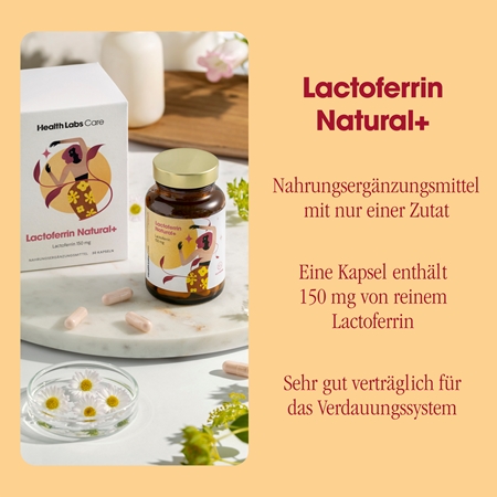 Health Labs Care Lactoferrin Natural+ Kapseln zur Verdauungsförderung