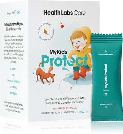 Health Labs Care MyKids Protect Immunsystem-Unterstützung für Kinder – mit schwarzem Holunder, Zink & Lactoferrin