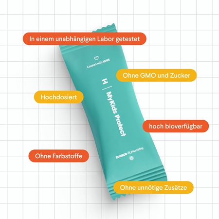 Health Labs Care MyKids Protect Immunsystem-Unterstützung für Kinder – mit schwarzem Holunder, Zink & Lactoferrin