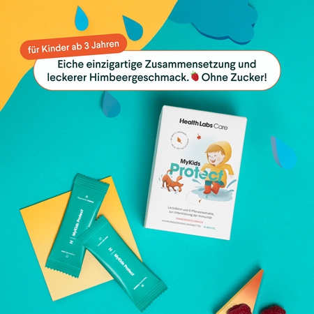 Health Labs Care MyKids Protect Immunsystem-Unterstützung für Kinder – mit schwarzem Holunder, Zink & Lactoferrin