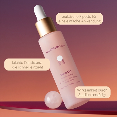 Health Labs Care Slow On glättendes Serum zur Feuchtigkeitsversorgung und Aufhellung der Haut mit Peptiden