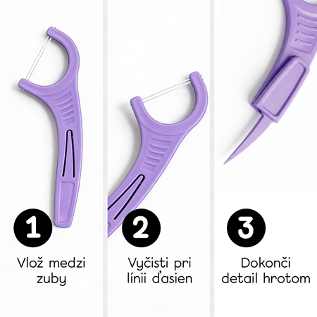 hello coco Floss Picks dentálné špáratka s niťou