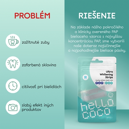 hello coco Ultra Whitening Strips bieliace pásiky