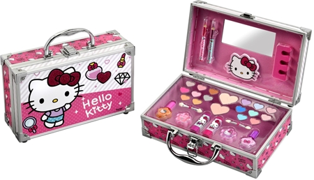 Hello Kitty Make-up Aluminum Set servietă pentru cosmetice cu oglinda mica pentru copii