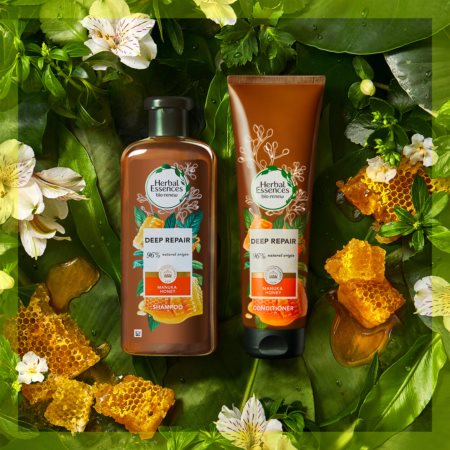 Herbal Essences Burbon & Manuka Honey shampoo sisältää arganöljyä