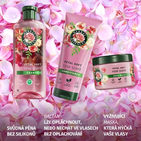 Herbal Essences Rose Scent Petal Soft vyživující maska pro suché vlasy