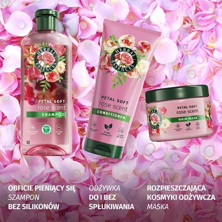 Herbal Essences Rose Scent Petal Soft szampon do włosów suchych i zniszczonych