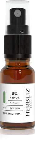 Herbliz Olive Fresh CBD Oil 5% burnos purškiklis su CBD