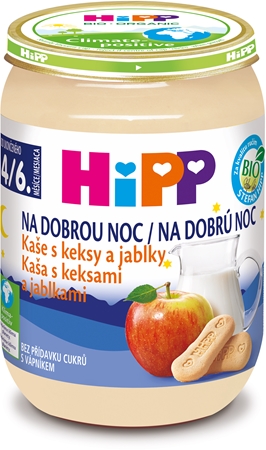 Hipp BIO kaše na dobrou noc s keksy a jablky dětský příkrm