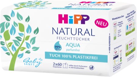 Hipp Babysanft Aqua Natural nedves tisztító törlőkendők gyermekeknek születéstől kezdődően