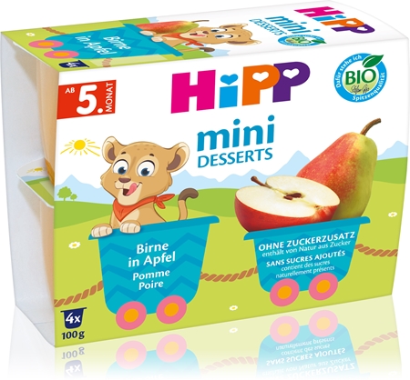 Hipp BIO jablká s hruškami ovocný príkrm