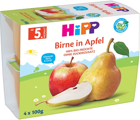 Hipp BIO jablka s hruškami ovocný příkrm