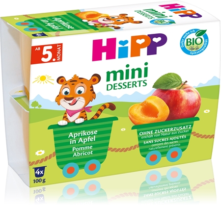 Hipp BIO jablka s meruňkami ovocný příkrm