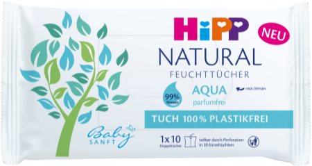 Hipp Babysanft Aqua Natural nedves tisztító törlőkendők gyermekeknek születéstől kezdődően
