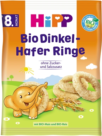 Hipp BIO špaldovo-ovesné prstýnky špaldovo-ovesné prstýnky