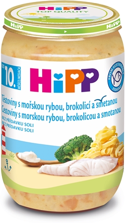 Hipp Hipp těstoviny s mořskou rybou, brokolicí a smetanou dětský příkrm