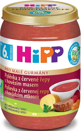 Hipp BIO pre malých gurmánov polievka z červenej repy s hovädzím mäsom