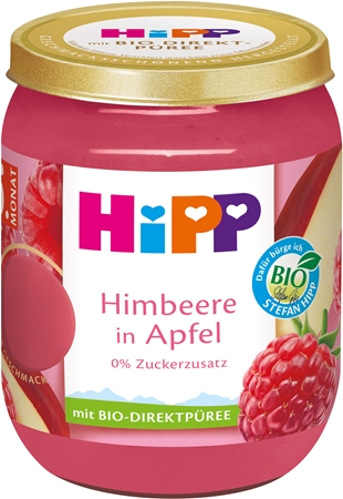 Hipp BIO jablko a maliny ovocný příkrm