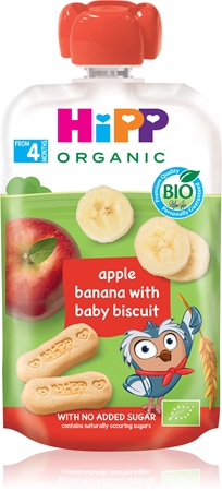 Hipp HiPPis BIO jablko-banán-baby sušenky dětský příkrm