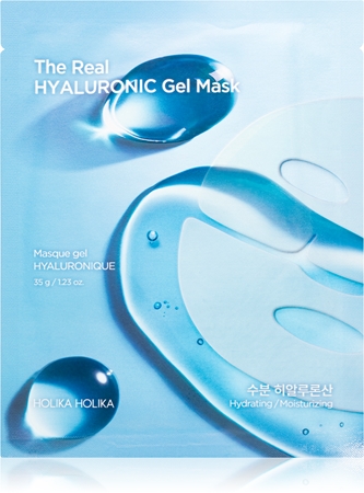 Holika Holika The Real Hyaluronic Gel Mask drėkinamoji tekstilinė veido kaukė gelinės tekstūros