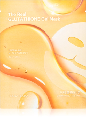 Holika Holika The Real Glutathione Gel Mask skaistinamoji tekstilinė veido kaukė gelinės tekstūros